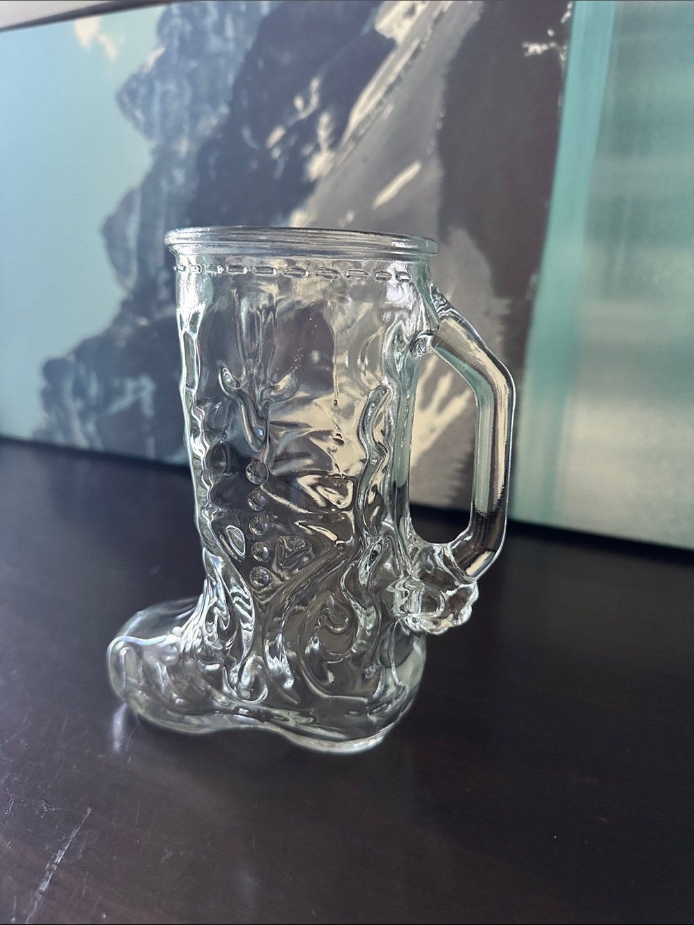 Clear Glass Novelty Boot Mug - Decorative Drinking Glass